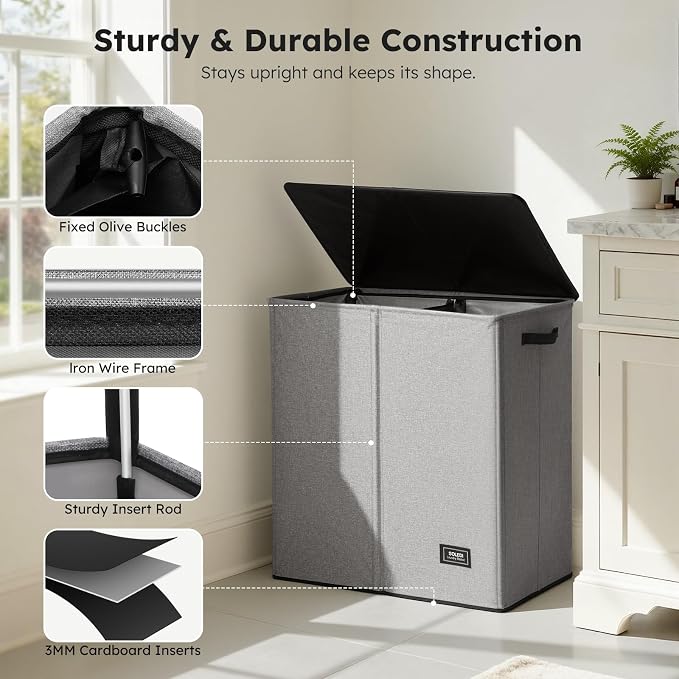 SOLEDI Large Double Laundry Hamper - Image 6