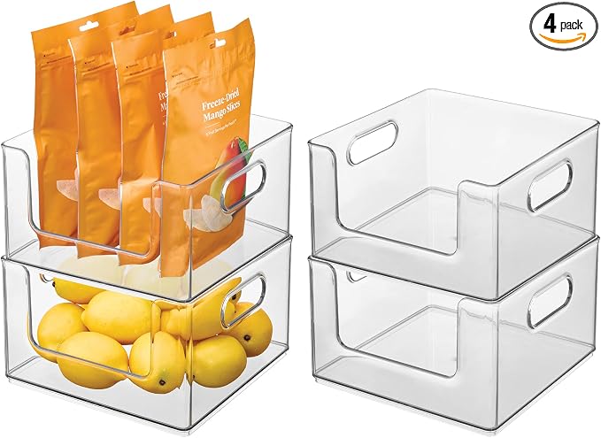 iDesign Stackable Clear Open Front Storage Bin, Easy Access Organizer by iDesign