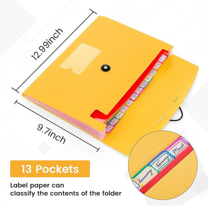 6 Pack Accordion File Organizer Expanding File Folder - Image 4