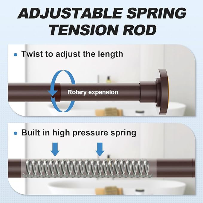 CorkLatta Bronze Shower Curtain Rod 31 to 68 Inch, 1 Inch Diameter Adjustable - Image 2