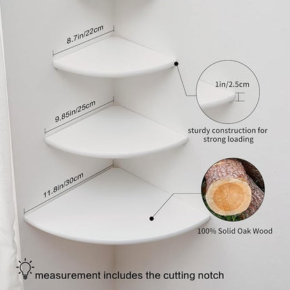 Corner Shelves, Floating Corner Shelf, Round End - Image 2
