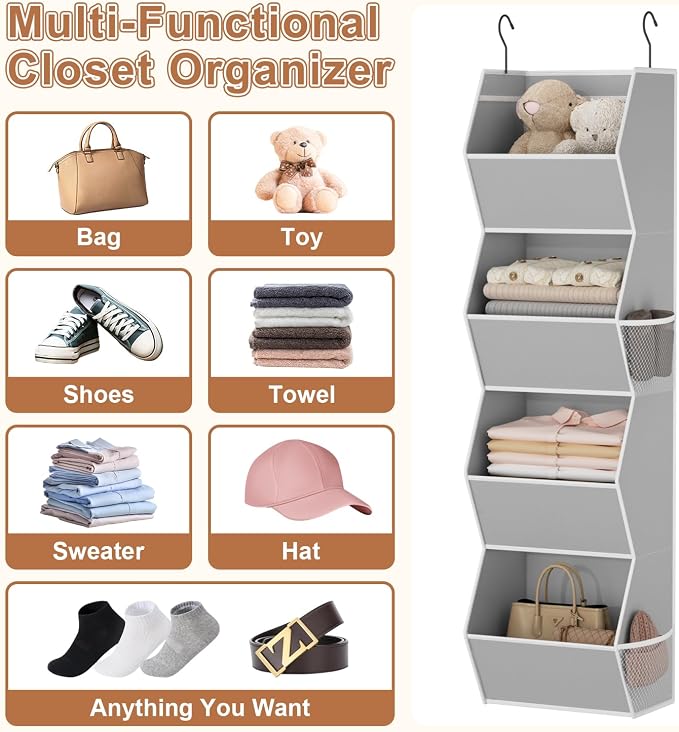 Wawocs 4 Shelf Hanging Closet Organizers and Storage - Image 5