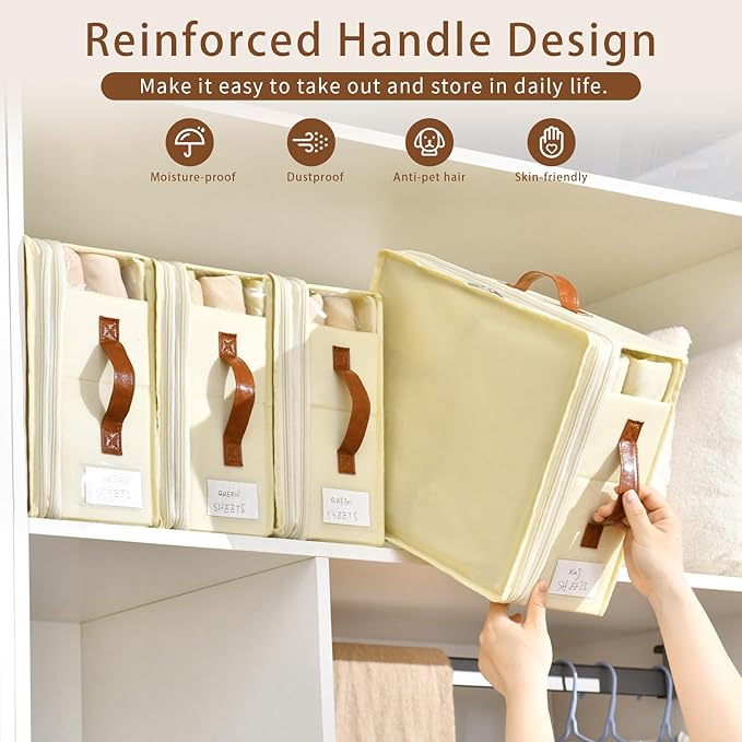 Bed Sheet Organizers and Storage, 8 Pack Linen Closet Organizers - Image 5