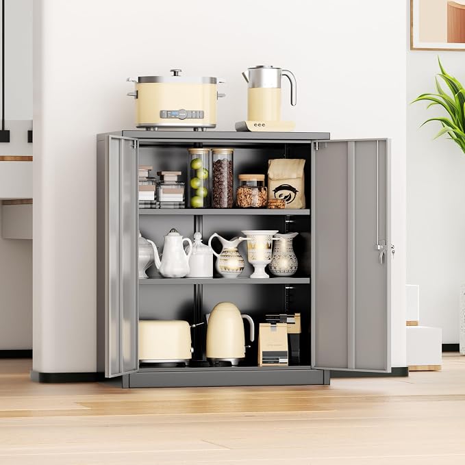 INTERGREAT Metal Garage Storage Cabinet, Small Steel Cabinet - Image 7
