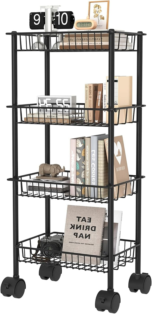 AWTATOS 4-Tier Rolling Cart, Storage Cart by AWTATOS