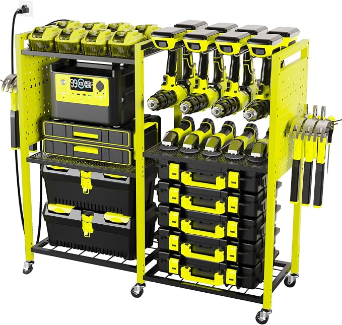Heavy-Duty Power Tools Organizer Cart by Goyappin