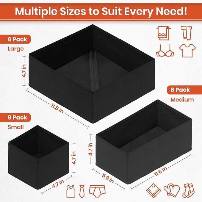 RFAQK 18 Pack Drawer Organizer Clothes-3 Sizes Baby Dresser Organizer - Image 2