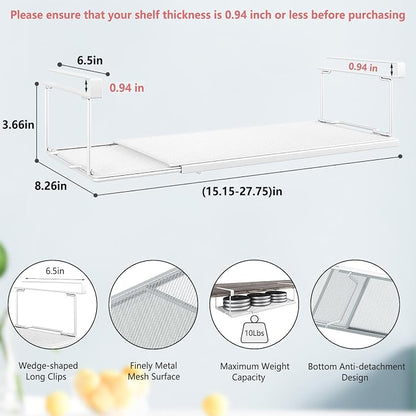 Expandable Under Cabinet Shelf, Extendable Under Shelf Storage - Image 3