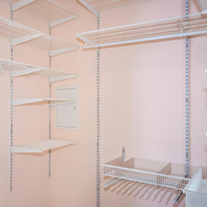 12 Pack 47 Inch Dual Track Upright Wall Shelving System Shelf Bracket Twin Slot - Image 2