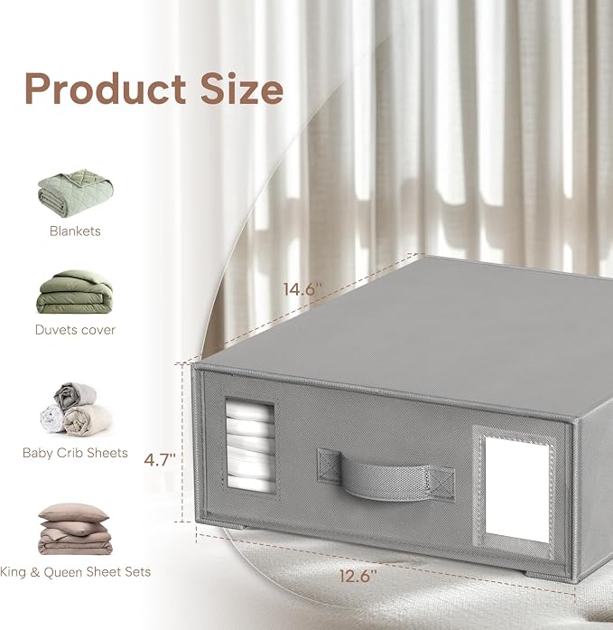 Criusia Bed Sheet Organizers and Storage, 6 Pack Foldable Linen Closet - Image 5