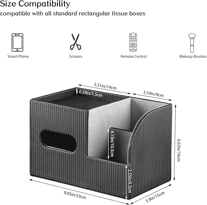 Modern PU Leather Cube Tissue Box Cover - Image 3