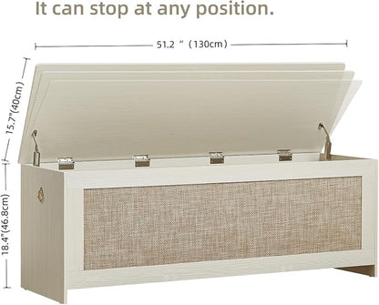 51.2" Storage Chest Extra Large, 51.2x15.7x18.3 Inch, Easy Assembly, Bench - Image 3