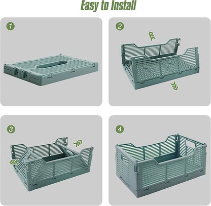 2-Pack Collapsible Crates for Storage, 8.66x5.91x3.54 In, Collapsible Plastic - Image 3