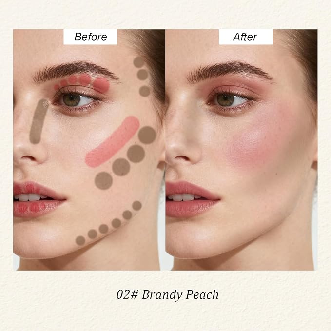 Color Nymph Cream Blush Contour Stick, Double-end Makeup Stick Multiuse Blush - Image 5