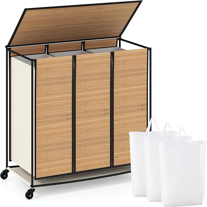 Giantex Laundry Hamper Sorter 3 Section by Giantex