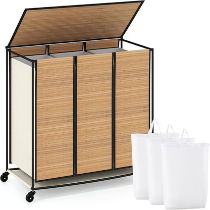 Giantex Laundry Hamper Sorter 3 Section by Giantex