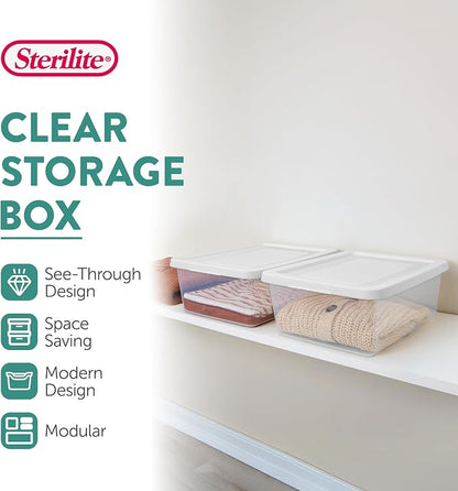 Sterilite 12-Pack Clear Storage Box, Stackable Container Bins - Image 2