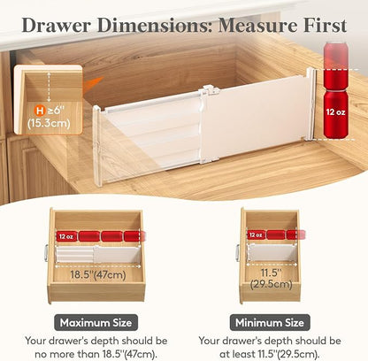 Lifewit 6" Tall Drawer Dividers, Adjustable Deep Drawer Organizer Clothes | 9 - Image 3