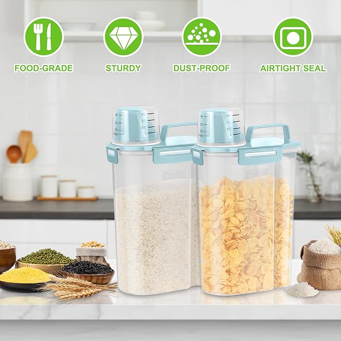 TBMax Rice Storage Container 3-5 Lbs Flour Container Cereal Dispenser - Image 7