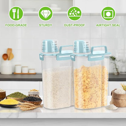 TBMax Rice Container Cereal Storage Container 2 Pack 5 Lbs, Plastic Kitchen - Image 8