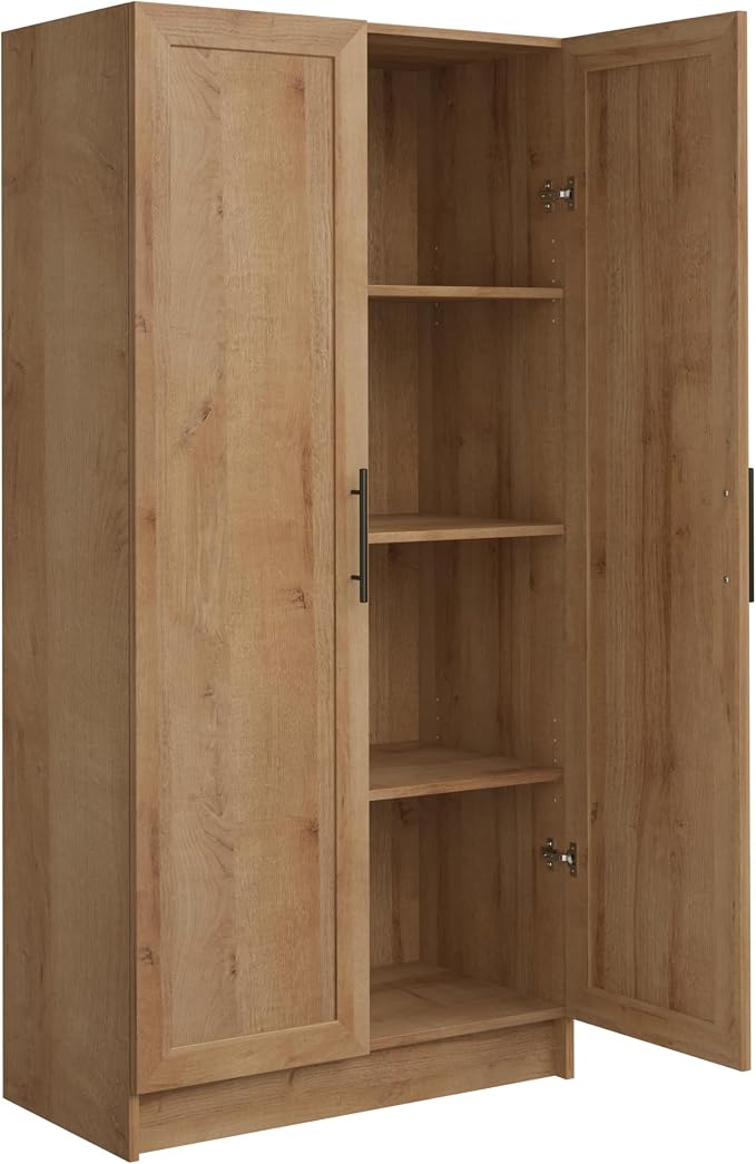 Prepac Natural Oak Elite 65" Tall Accent Kitchen Pantry Cabinet, Craft or - Image 14