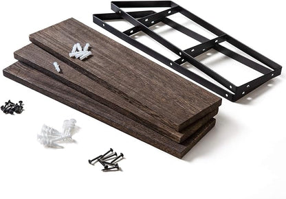 Mkono 3 Tier Floating Wall Shelf Wood Hanging Shelf - Image 6
