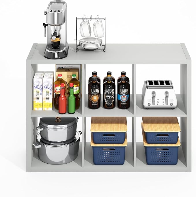 Furinno HERMITE Kitchen Island, 6-Cube Coffee Bar, Extra Thick Kitchen Storage - Image 6