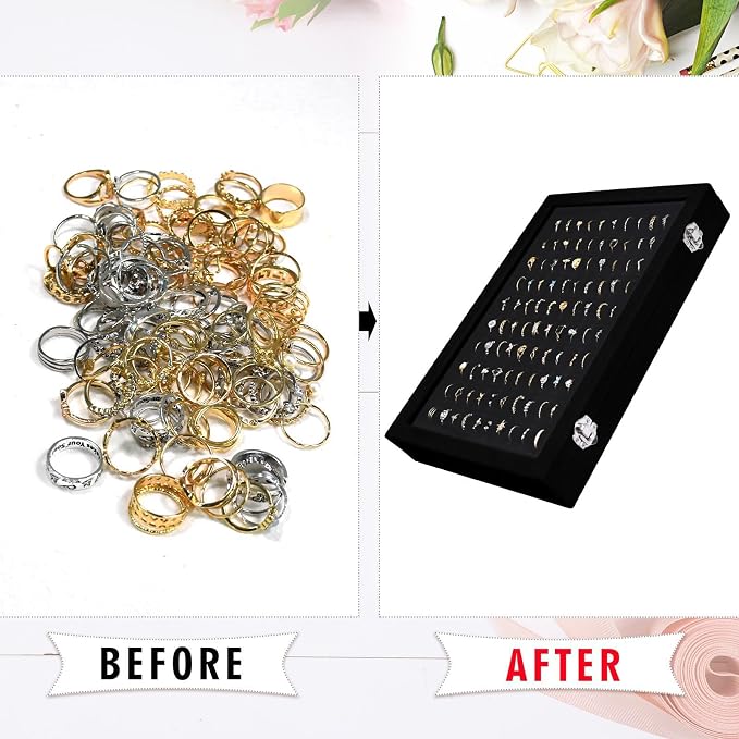 Velvet Ring Display Tray Organizer Box - Image 5