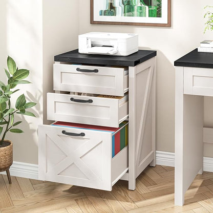 Farmhouse File Cabinet with 3 Drawers - Image 4