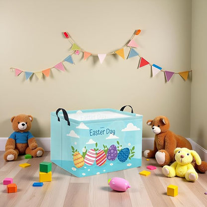 Rectangular Easter Basket for Home Kitchen Baby Girls Basket Cute Storage Bin - Image 5