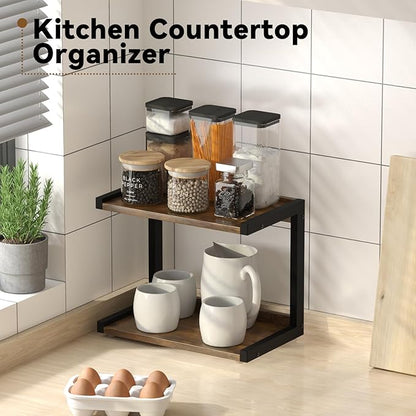 MARTY Kitchen Counter Shelf Organizer, 2 Tier Coffee Station/Bar Organizer | - Image 3