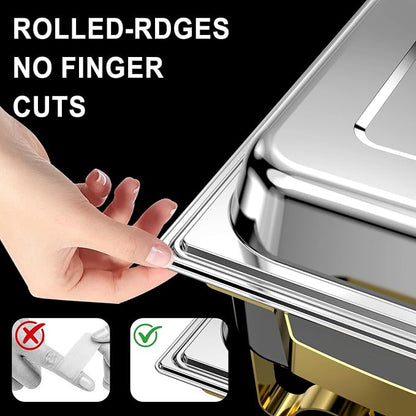Chafing Dishes for Buffet 2 Pack, 11QT Stainless Steel Food Warmers for Parties - Image 3