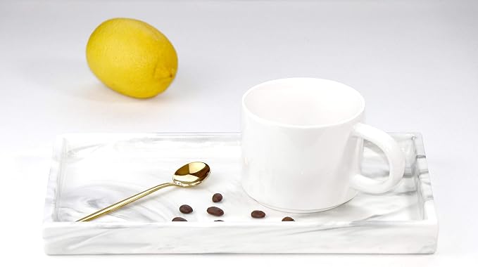 Marble Tray for Bathroom Counter Decor Ceramic Perfume Organizer Vanity Tray - Image 3