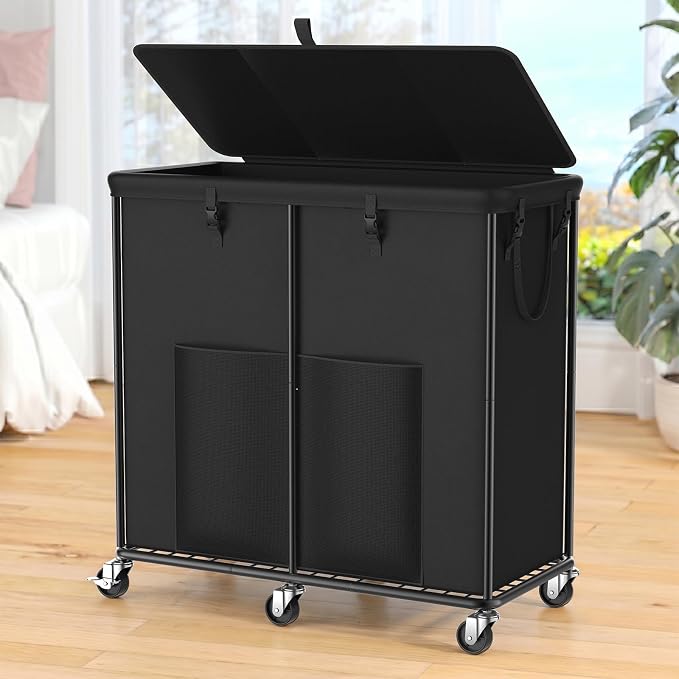 80 GAL Laundry Hamper with Lid, Rolling Laundry Basket with Wheels and Bag | by OLLDIDE