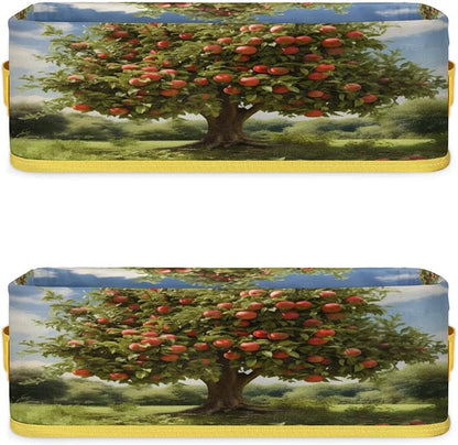 Orchard Apples Tree Bathroom Storage Basket, Foldable - Image 8