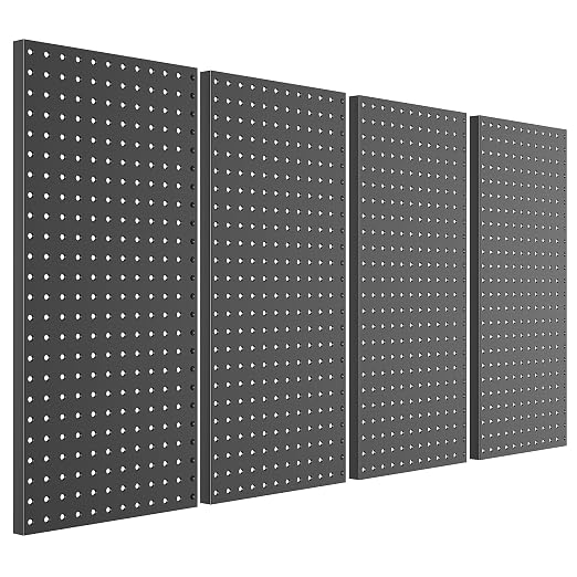 Pegboard Smith Metal Pegboard Panels 12" x 24", 4 Pack Black Wall Mounted Tool by Pegboard+Smith