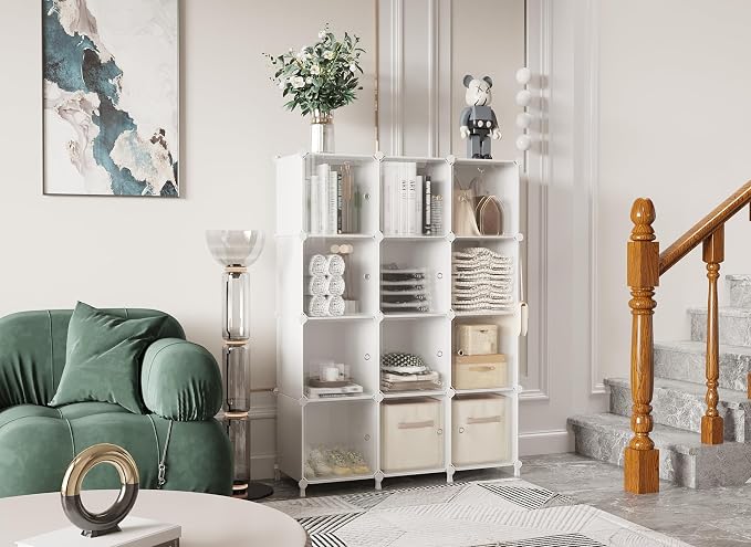 AWTATOS Cube Storage Closet Organizer 12 Cube Storage Shelves - Image 2