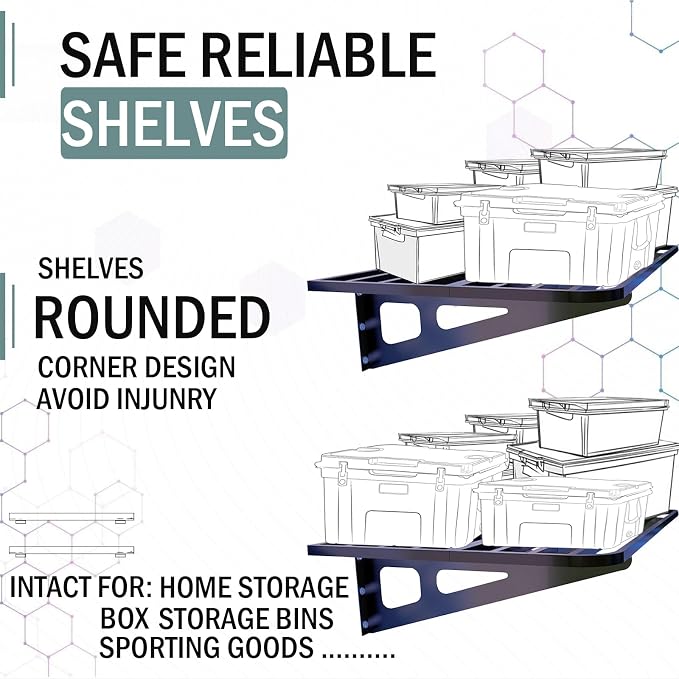 Garage Wall Shelving 2-Pack 2x4ft 24-inch-by-48-inch Wall Shelf Garage Storage - Image 4
