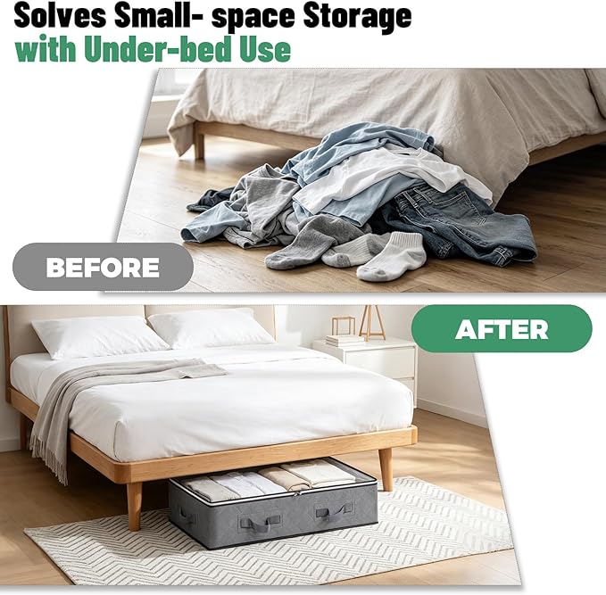 Pterying 6Pack Under Bed Storage Bags, Closet Organizers and Storage Bins - Image 4