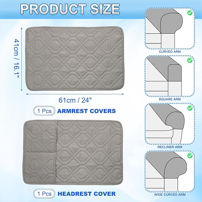 uxcell 2Pcs Sofa Armrest Covers, Armchair Covers - Image 2