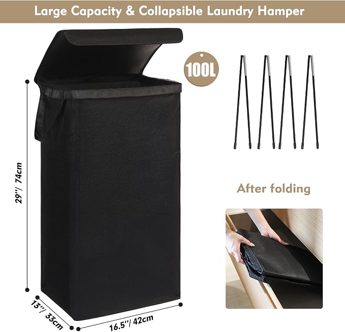 DOKEHOM 100L Laundry Basket - Image 3