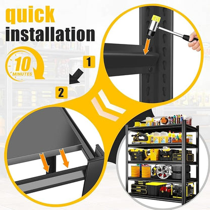 36" W Garage Shelving Heavy Duty, 6 Tier Adjustable Steel Storage Racks - Image 7