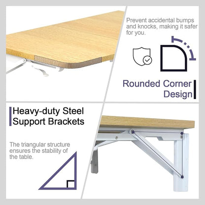 TEAMIX Wall Mounted Folding Table, Floating Desk - Image 3