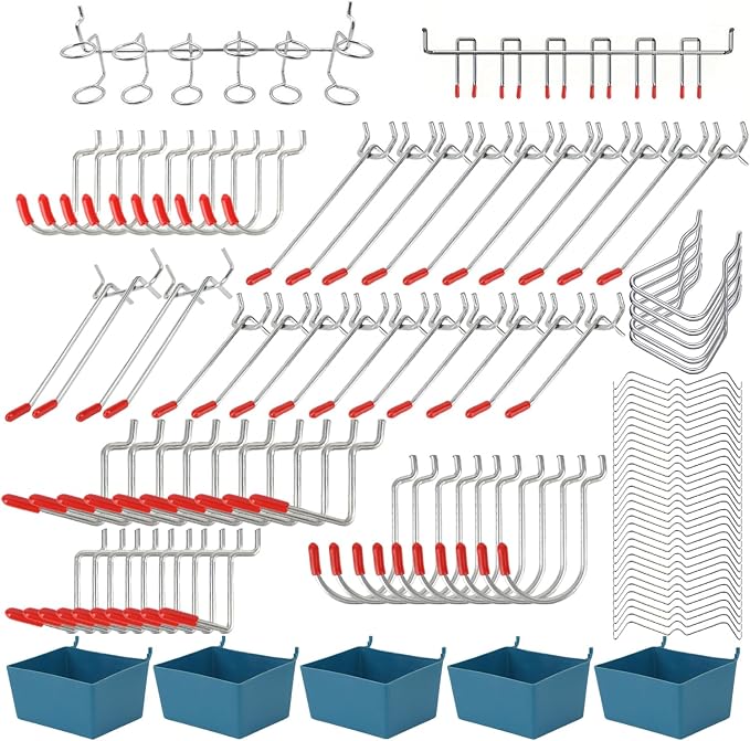114-Piece Heavy Duty Metal Pegboard Hooks & Organizer Kit by Unknown