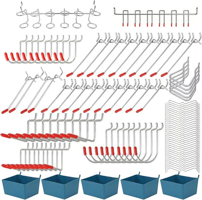 114-Piece Heavy Duty Metal Pegboard Hooks & Organizer Kit by Unknown