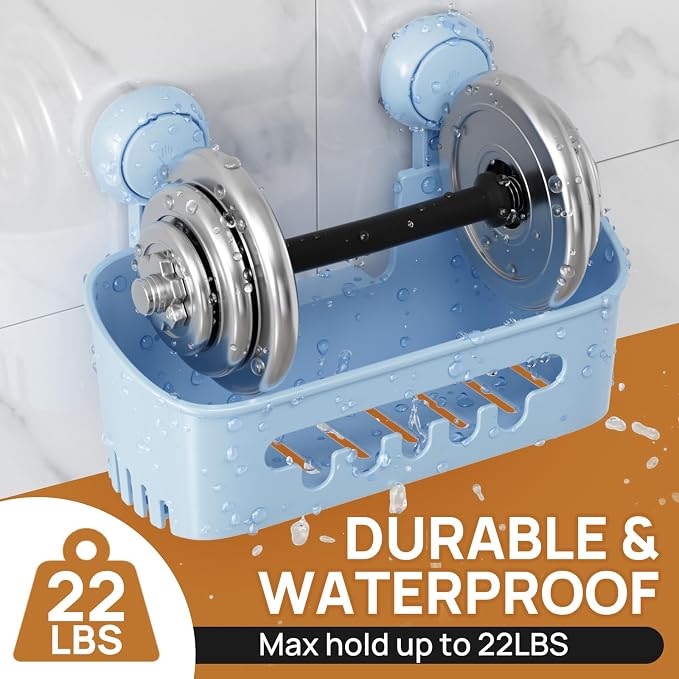 LEVERLOC Shower Caddy Suction Cup Set Shower Organizer & Soap Holder & - Image 3