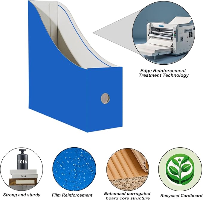 Limitliho 24 Pack Six color Cardboard Magazine Holder - Image 3