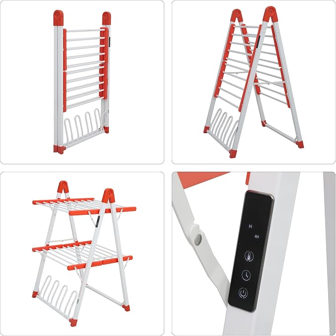 Electric Heated Clothes Drying Rack, Foldable Heated Garment Dryer - Image 8