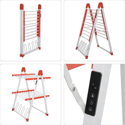 Electric Heated Clothes Drying Rack, Foldable Heated Garment Dryer - Image 8