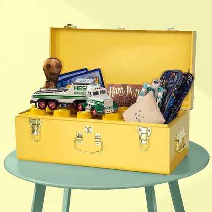 Vixdonos Storage Trunk Chest Decorative Large Metal Box Set of 2 College Dorm - Image 5